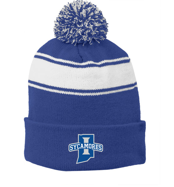 Sport-Tek® Stripe Pom Pom Beanie