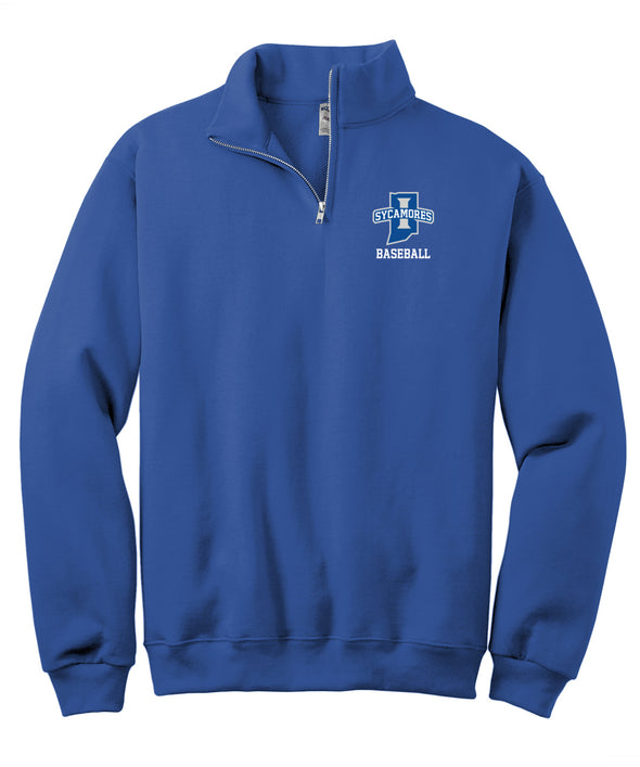 Unisex Nublend Cadet Collar Quarter-Zip Sweatshirt - Indiana State Baseball