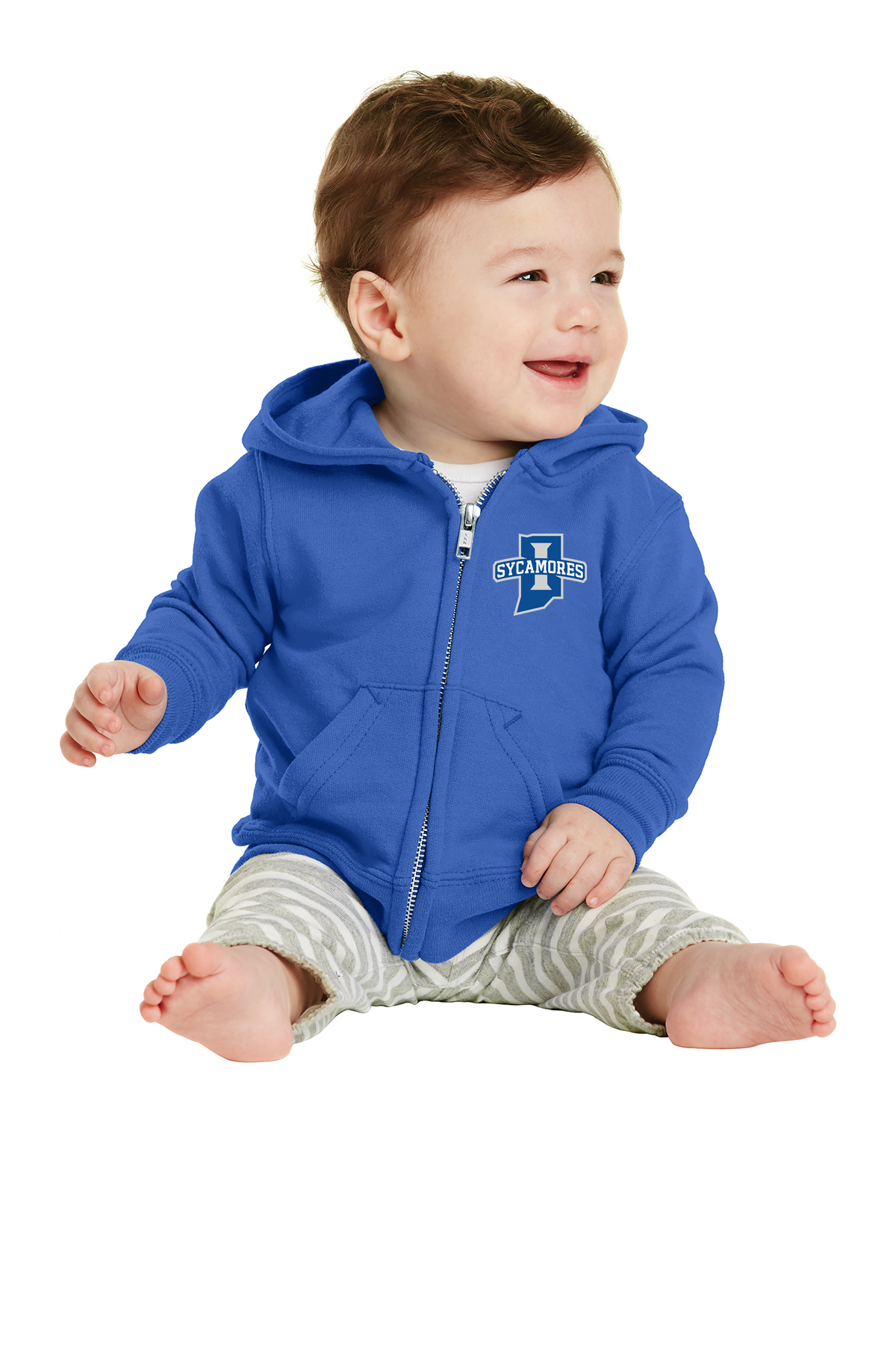 New Sycamores Port Company Infant Core Fleece Full Zip Hooded Sweat Indiana State Sycamores Store