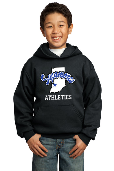 Port & Company® Youth Sycamores Athletics Core Fleece Hooded Sweatshirt